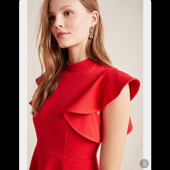Anthropologie Maeve XL or 1X Red Deena Mini Dress - Picture 3 of 10